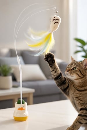 Catnipli Kedi Oltası, Zilli ve Tüylü Sallanan Kedi Oyuncağı, Yapışkanlı Ördek Standı ve Şapka Altında Kedi Otu Bölmesi