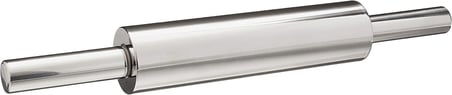 ® Paslanmaz Çelik Merdane – Hamur Açma Rulosu Dönmeli Metal Oklava – Ergonomik Saplı Döner Başlıklı Rolling Pin Profesyonel Kullanım – 25 cm Rulo + 2x9 cm Sap – Toplam 43 cm