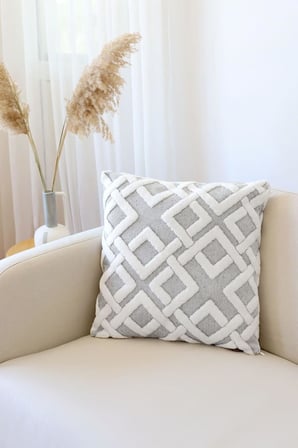 HAMUR Jakarlı Kırlent 43x43 cm Mila Gri
