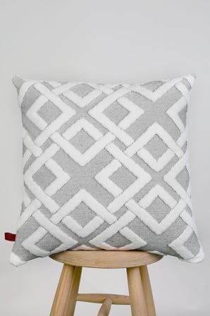 HAMUR Jakarlı Kırlent 43x43 cm Mila Gri