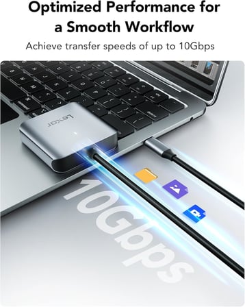 RW510 CFexpress Tip B Kart Okuyucu, 10 Gbps'ye Kadar, USB 3.2 Gen 2 CF Bellek Kartı için, USB Tip-C Kablosu Dahil (LRW510U-BNHNG)