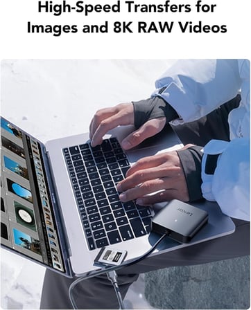 RW510 CFexpress Tip B Kart Okuyucu, 10 Gbps'ye Kadar, USB 3.2 Gen 2 CF Bellek Kartı için, USB Tip-C Kablosu Dahil (LRW510U-BNHNG)