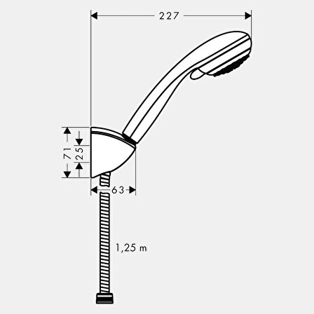 Hansgrohe Crometta Vario Porter Set 1,25 m