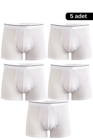 Erkek Likralı Pamuklu Boxer Özel Hijyenik Ambalajlı 5'li Paket