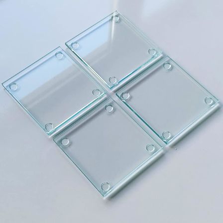 4'lü Takım | Cam Bardak Altlığı | 10cm X 10cm | (SAYDAM)