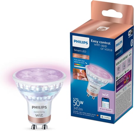 Philips Smart Lighting LED Spot Ampul GU10 Cam 50W Eşdeğer RGB - Google Home, Alexa, HomeKit ve Matter uyumlu