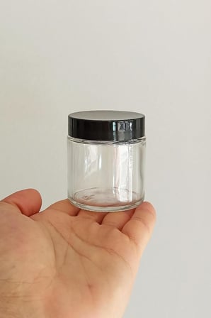 100 ml Cam Kavanoz Şeffaf 100 cc Krem Kavanozu Siyah Kapaklı Kozmetik Kavanoz 6 Adet
