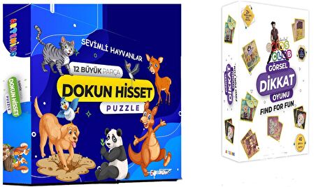 Artenino Sevimli Hayvanlar Dokun Hisset 0+ Yaş Büyük Boy Puzzle 12 Parça + Clup Görsel Dikkat Oyun Hediyeli