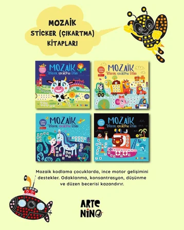 MOZAİK STİCKER ÇIKARTMA KİTABI - 4'LÜ SET