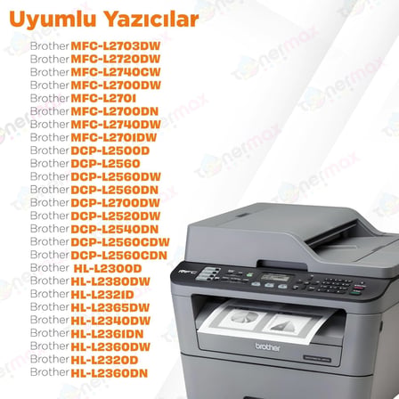 Uyumlu Brother MFC-L2700DW Muadil Toneri 2'li Paket / TN-2355 / TMX-L2700DW