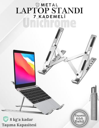 Laptop Yükseltici Metal Stand Ayarlanabilir Macbook Notebook Tablet Altlık Metal Dizüstü Bilgisayar Tutucu