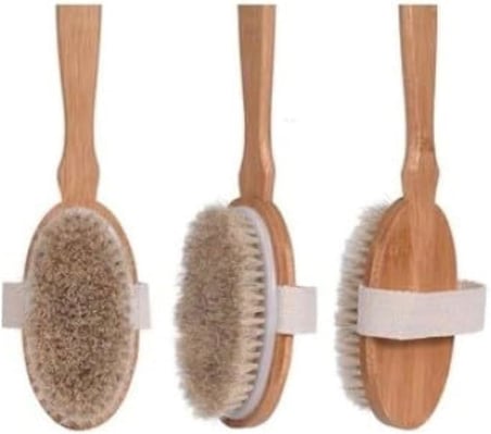 At Kılı Banyo Fırçası Saplı Doğal Selülit Karşıtı Sapı Çıkabilen Ahşap