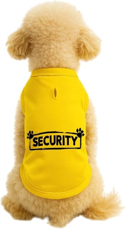 Kedi ve Köpek Kıyafeti &amp; Elbisesi Sarı Security Atlet S