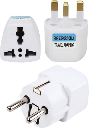Kyrotech Uluslararası Seyahat Adaptörü 2’li Set, Tip C Avrupa, Tip G İngiltere Adaptör Fişi, 150 Den Fazla Ülke Uyumu, Çoklu Uç Fiş Desteği, Hac, Umre, ABD, AB, İngiltere, Avustralya Priz Dönüştürücü