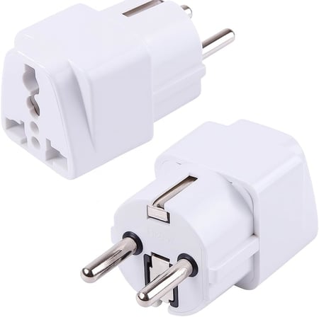 Kyrotech Uluslararası Seyahat Adaptörü 2’li Set, Tip C Avrupa, Tip G İngiltere Adaptör Fişi, 150 Den Fazla Ülke Uyumu, Çoklu Uç Fiş Desteği, Hac, Umre, ABD, AB, İngiltere, Avustralya Priz Dönüştürücü
