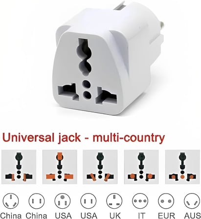 Kyrotech Uluslararası Seyahat Adaptörü 2’li Set, Tip C Avrupa, Tip G İngiltere Adaptör Fişi, 150 Den Fazla Ülke Uyumu, Çoklu Uç Fiş Desteği, Hac, Umre, ABD, AB, İngiltere, Avustralya Priz Dönüştürücü