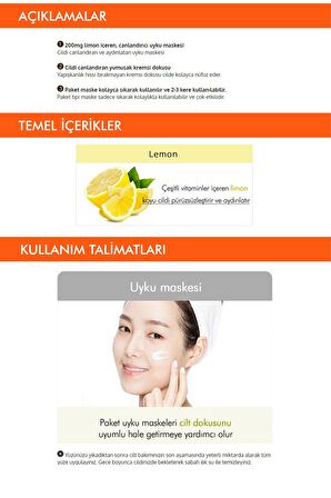 Canlandırıcı Limon Özlü Uyku Maskesi 10ml Pure Source Pocket Pack Lemon