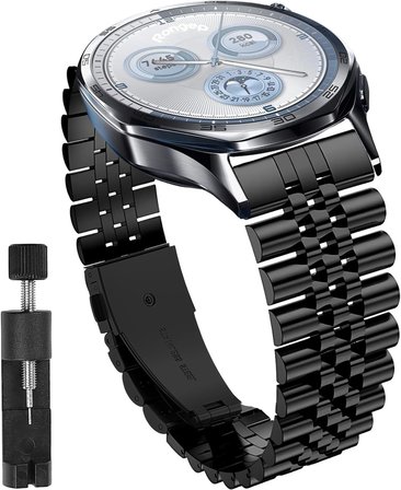 Huawei ile Uyumlu Prestige Model 22mm Çelik Kordon GT6/GT6 Pro/GT5/GT5 Pro/GT4/GT3/GT3 Pro/GT2/GT2 Pro 46mm için Katlanır Toka Mekanizmalı Paslanma Yapmayan Metal GT6 46mm Kordon