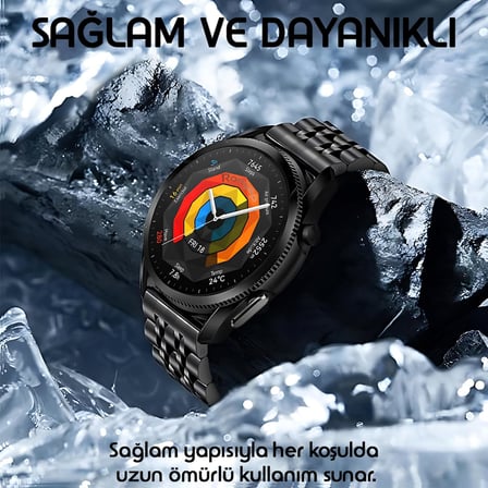 Huawei ile Uyumlu Prestige Model 22mm Çelik Kordon GT6/GT6 Pro/GT5/GT5 Pro/GT4/GT3/GT3 Pro/GT2/GT2 Pro 46mm için Katlanır Toka Mekanizmalı Paslanma Yapmayan Metal GT6 46mm Kordon