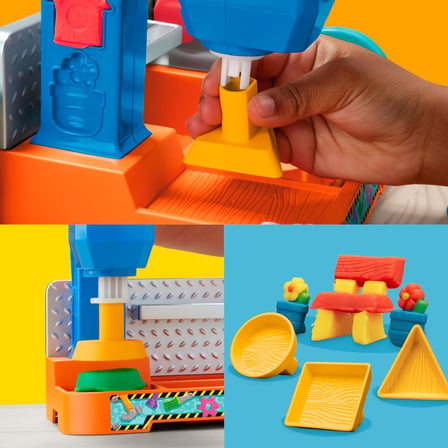 Play-Doh Damgala ve Kes Alet Tezgâhı Oyun Seti | 3 Yaş ve Üzeri Kız ve Erkek Çocuklar İçin İnşaat Temalı Oyuncak | Çocuklar İçin Sanat ve El İşi Etkinlikleri
