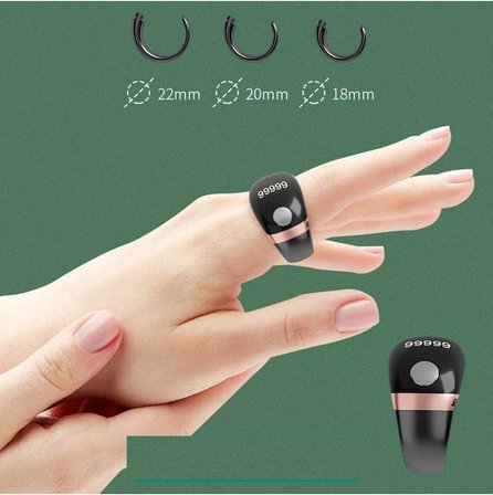 Titreşimli Akıllı Zikir Yüzüğü | LED Ekranlı Dijital Tesbih &amp; Otomatik Tur Sayacı Rose Gold