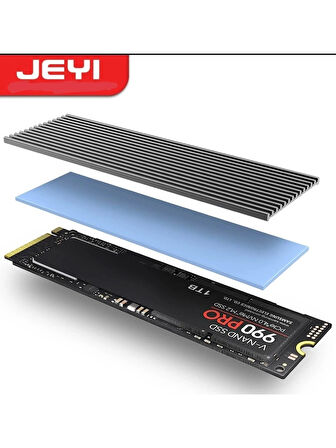 JEYI M.2 2280 Ssd Nvme Notebook (laptop) Uyumlu Soğutucu Alüminyum Alaşımlı Isı Emici Pasif Soğutucu -Termal Pad Yeni Nesil