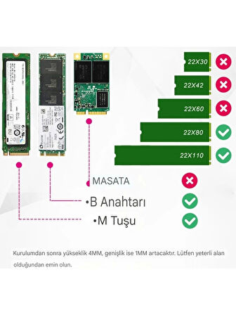 JEYI M.2 2280 Ssd Nvme Notebook (laptop) Uyumlu Soğutucu Alüminyum Alaşımlı Isı Emici Pasif Soğutucu -Termal Pad Yeni Nesil