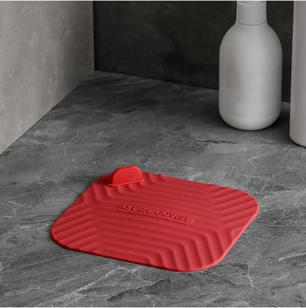 TİNEKE Siyah Renk Kare Kötü Koku Önleyici Silikon Mat Banyo Mutfak Lavabo Balkon Gider Tıpası Kapağı