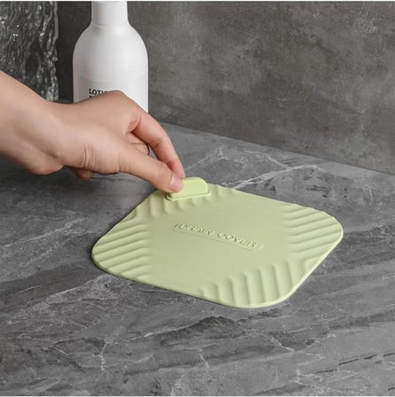 TİNEKE Siyah Renk Kare Kötü Koku Önleyici Silikon Mat Banyo Mutfak Lavabo Balkon Gider Tıpası Kapağı