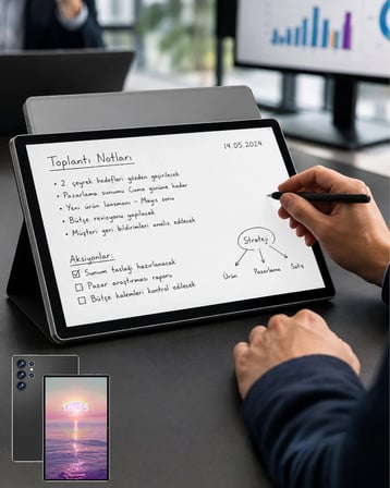 10.1 İnç Android Tablet 16gb Ram 1tb Depolama Klavyeli Tablet Seti