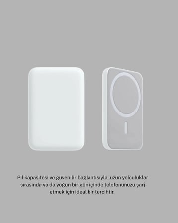 Magsafe 15w Kablosuz Hızlı Şarj, Lightning Girişli Taşınabilir Batarya