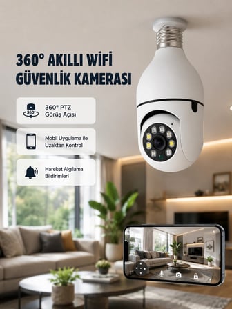 360 Derece Dönebilen Akıllı Duylu Kamera – Ptz, Uzaktan Kontrol, Hareket Algılama