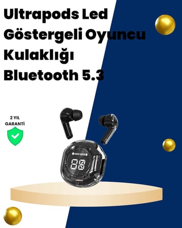 Bluetooth 5.3 Kablosuz Kulaklık 30mm Sürücü Led Ekranlı Mikrofonlu