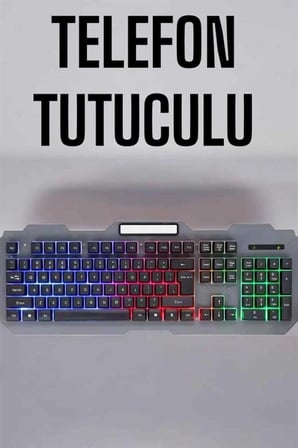 Q Klavye Rgb Işıklı Klavye Ve Mouse Seti Kablolu Mouse Hediyeliş