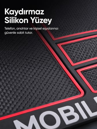Çok Bölmeli Araç İçi Organizer Mat Kaydırmaz Silikon Telefon Tutuculu Tasarım