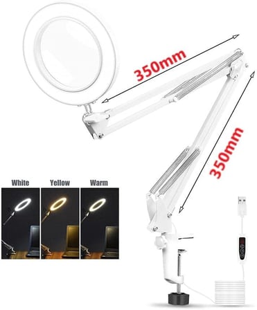Katlanabilir Ayarlanabilir LED Işıklı Masaüstü Büyüteç