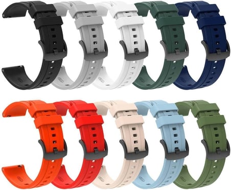 Samsung Galaxy Watch 46mm / Watch 3 45mm / Gear S3 ile Uyumlu 22mm Silikon Spor Kordon, Beyaz