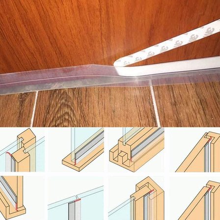3 ADET Kapı ve Pencereler İçin Rüzgar, Ses, Soğuk Kesici Kendinden Yapışkanlı 3 x 3 mt x 15 mm Şerit Bant, Hava Koşulllarına Dayanıklı Silikon Kapı Altı Şeffaf Şerit, Toz, Böcek Geçirmez