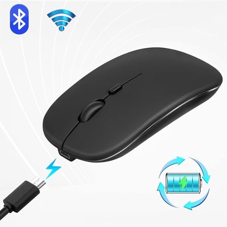 Bluetooth Şarjlı 2.4Ghz Kablosuz Mouse Sessiz Tıklama