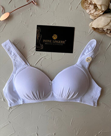 Louisa %85 Pamuklu Balesiz C Cup Toparlayıcı Penye Kalın Askılı 2'li Sütyen