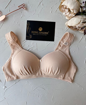 Louisa %85 Pamuklu Balesiz C Cup Toparlayıcı Penye Kalın Askılı 2'li Sütyen