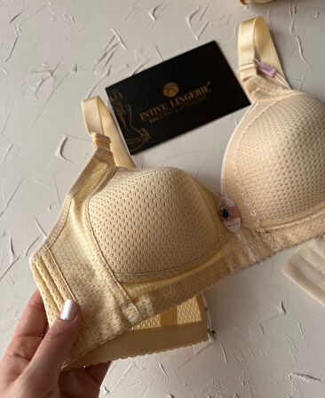 Maria Balensiz Delikli Nefes Alan Aksesuarlı Yandan Destekli Kalın Askılı C Cup Toparlayıcı Sütyen