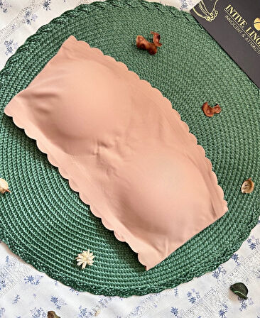 Hazel Silikonlu Askısız Balensiz Lazer Kesim Dikişsiz Çıkarılabilir Padli İthal Straplez Sütyen