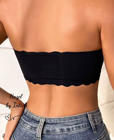 Hazel Silikonlu Askısız Balensiz Lazer Kesim Dikişsiz Çıkarılabilir Padli İthal Straplez Sütyen