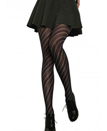 Spiral Navy Burgulu Mavi 20 Den Modern Külotlu Çorap