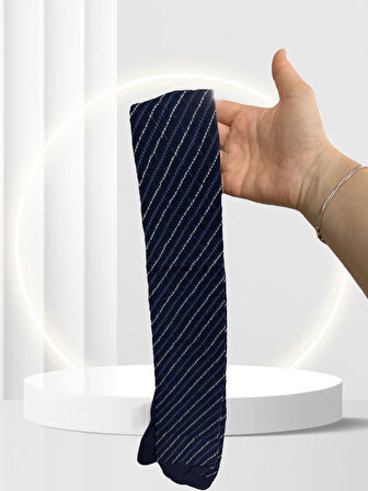 Spiral Navy Burgulu Mavi 20 Den Modern Külotlu Çorap