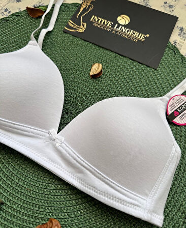 Koza %95 Pamuklu Balensiz İnce Askılı Genç Kız Tekli Alıştırtırma Küçük Beden Sütyen