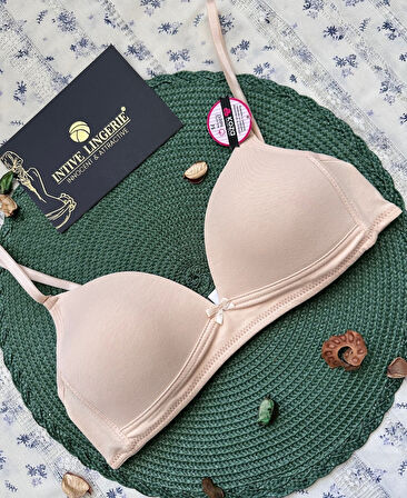 Koza %95 Pamuklu Balensiz İnce Askılı Genç Kız Tekli Alıştırtırma Küçük Beden Sütyen