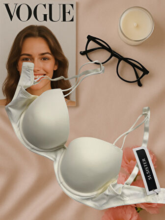 Intive Çift Askılı Double Push-up Basic Günlük Kullanım Balenli Sütyen