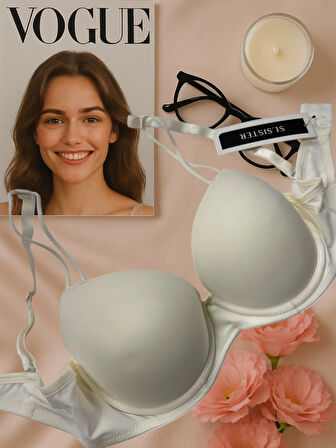 Intive Çift Askılı Double Push-up Basic Günlük Kullanım Balenli Sütyen